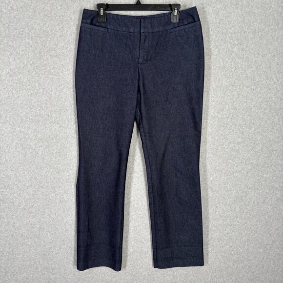 Merona Jeans Womens 10 Trouser Straight Dark Wash Mid Rise Stretch Career Office - Picture 1 of 10